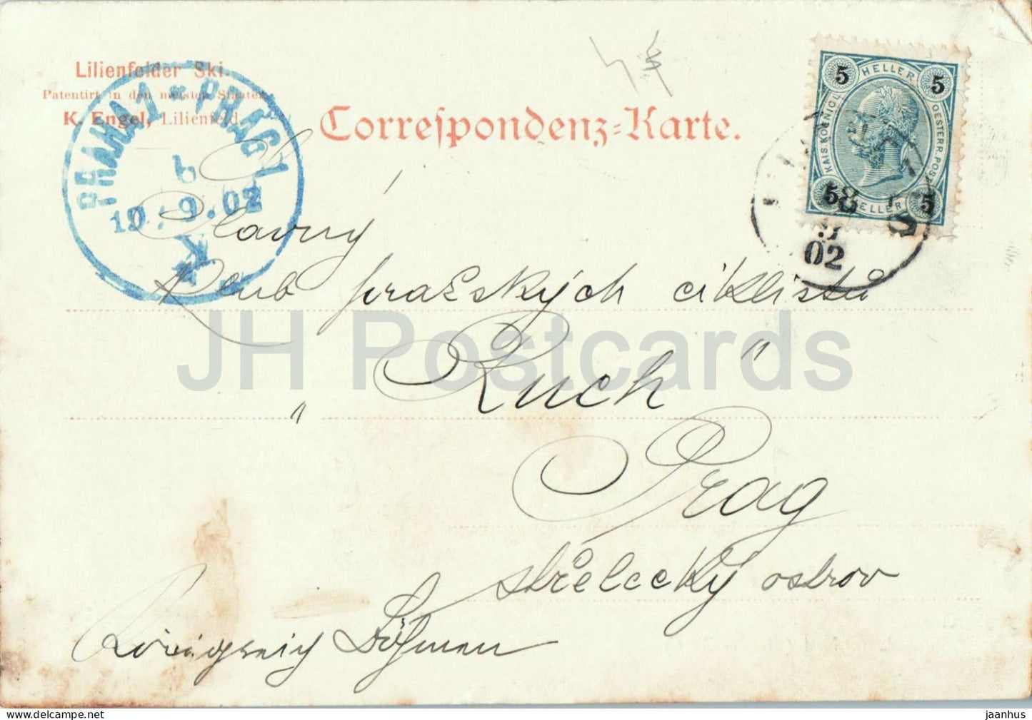 Gruss aus Lilienfeld - monastery with forested mountains - old postcard - 1902 - Austria - used