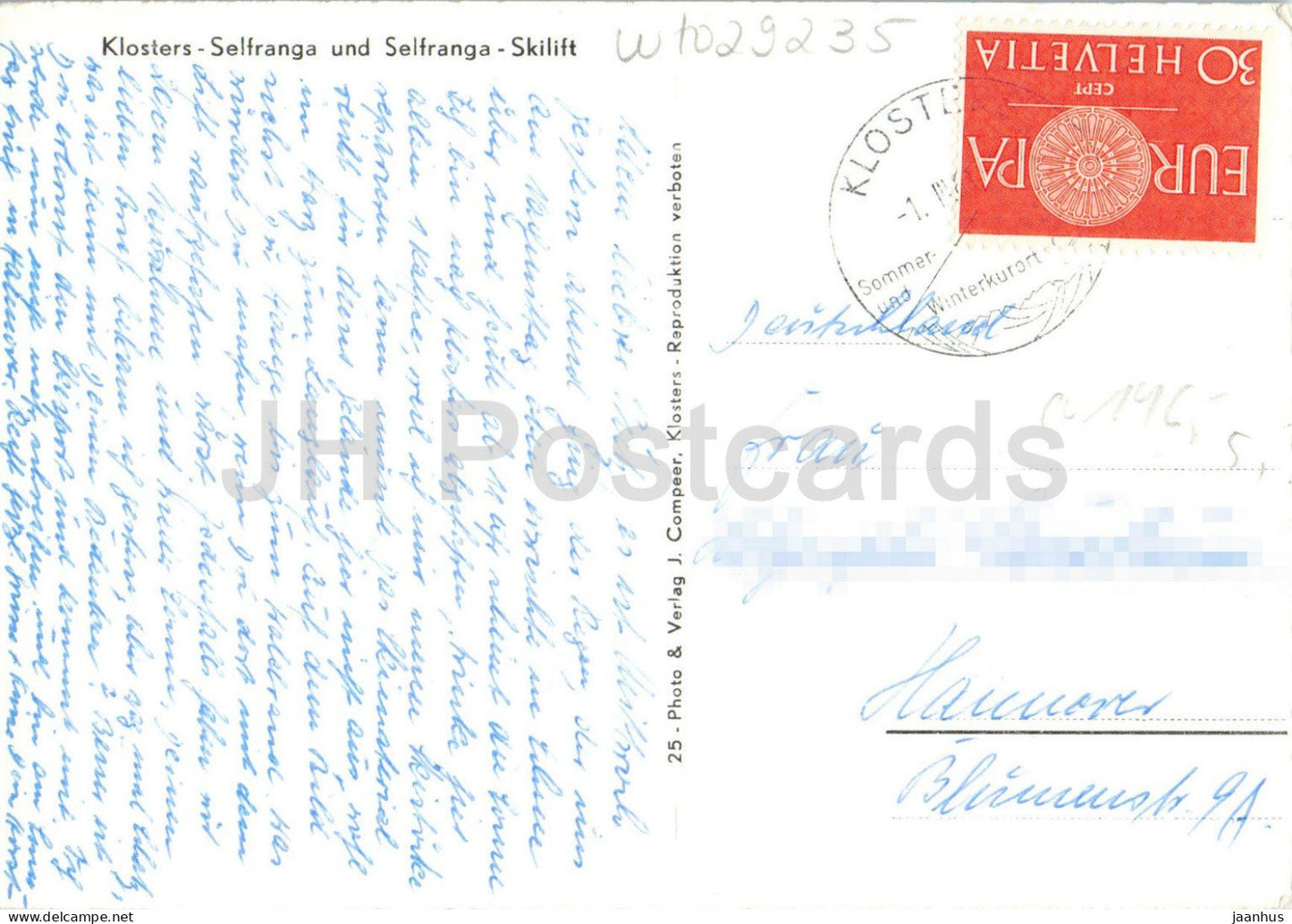 Klosters - Selfranga und Skilift Selfranga - Dorf - Berge - Alpen - Schweiz - gebraucht