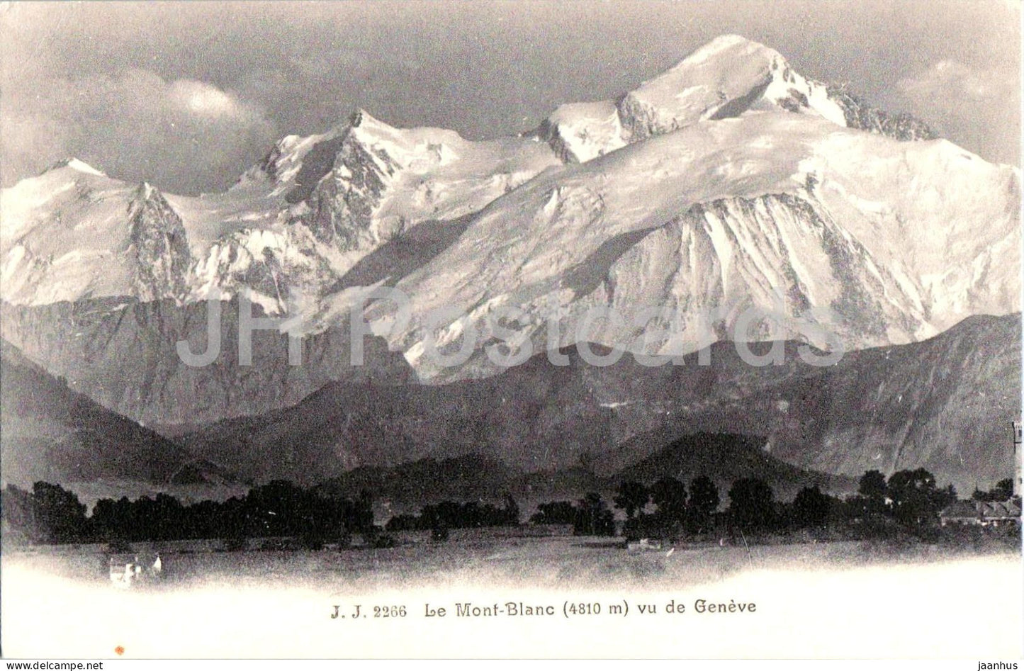 Le Mont-Blanc 4810 m vu de Geneve - Geneva - 2266 - mountain panorama - old postcard - Switzerland - unused - JH Postcards