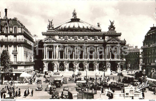 Paris - La Place de l'Opera Place of the Opera - Opera square theatre car - 241 - old postcard - 1949 - France - used - JH Postcards