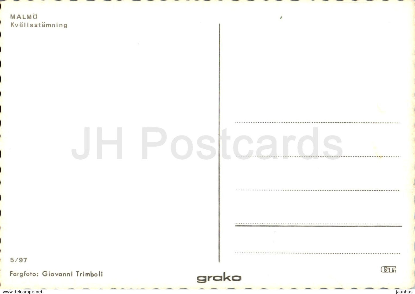 Malmo - Kvallsstamning - 5/97 - Sweden - unused