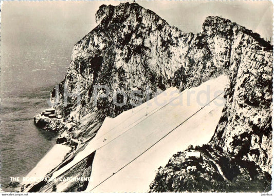 Gibraltar - The Rock Water Catchments - reservoir slopes cliff view - old postcard - Gibraltar - unused - JH Postcards
