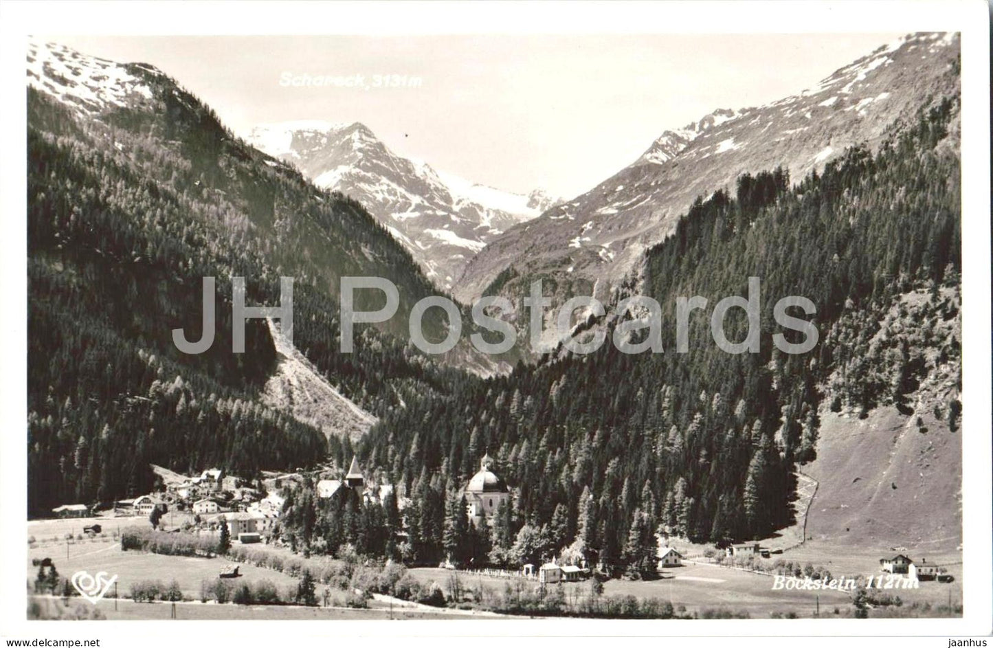 Bockstein bei Bad Gastein mit Nassfeldertal und Schareck 3131 m - Bad Gastein No. 754 - old postcard - Austria - unused - JH Postcards