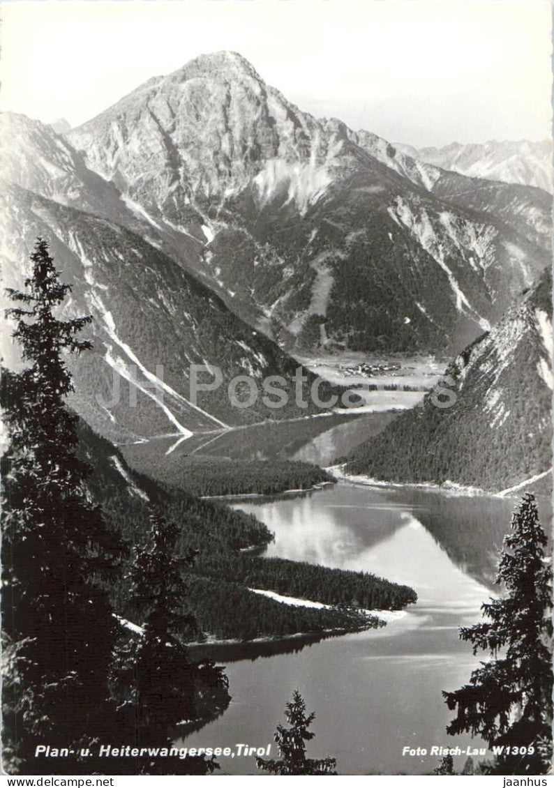 Plan u. Heiterwangersee - Tirol - mountain lakes - alpine panorama - mountains 1309 - old postcard - Austria - unused - JH Postcards