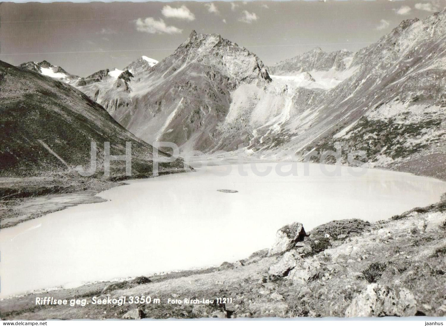 Rifflsee geg. Seekogl 3350 m - alpine lake - high mountains - panorama - 11211 - old postcard - Austria - unused - JH Postcards