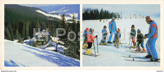 Tourist Shelter Dragobrat - Yasinya Settlement. Ski School - Transcarpathia - Zakarpatie - 1983 - USSR Ukraine - unused - JH Postcards