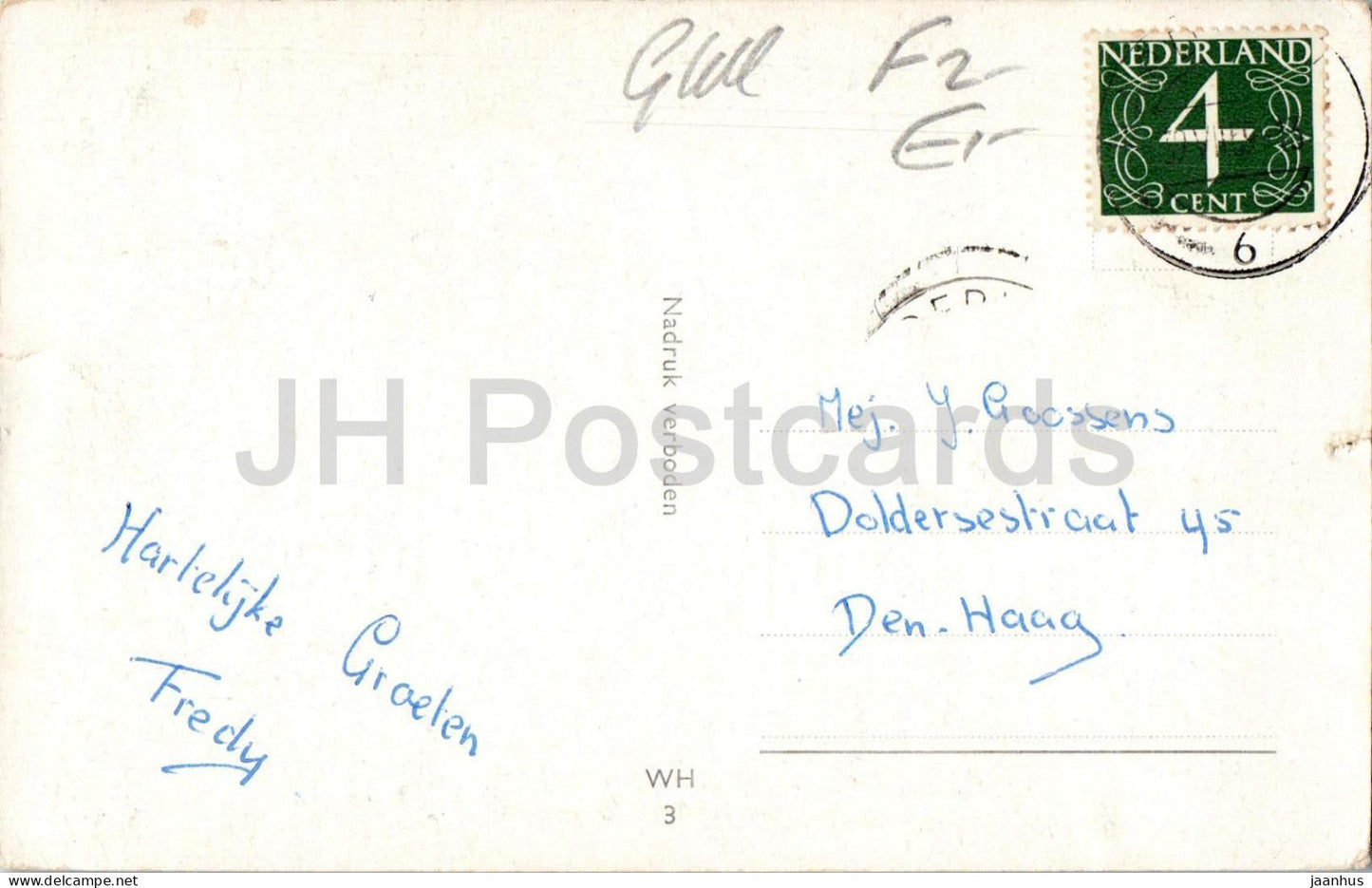 Harderwijk Aan het Ijsselmeer - Lac d'Ijssel - Vispoort - port - moulin à vent - WH 3 - années 1950 - Pays-Bas - utilisé