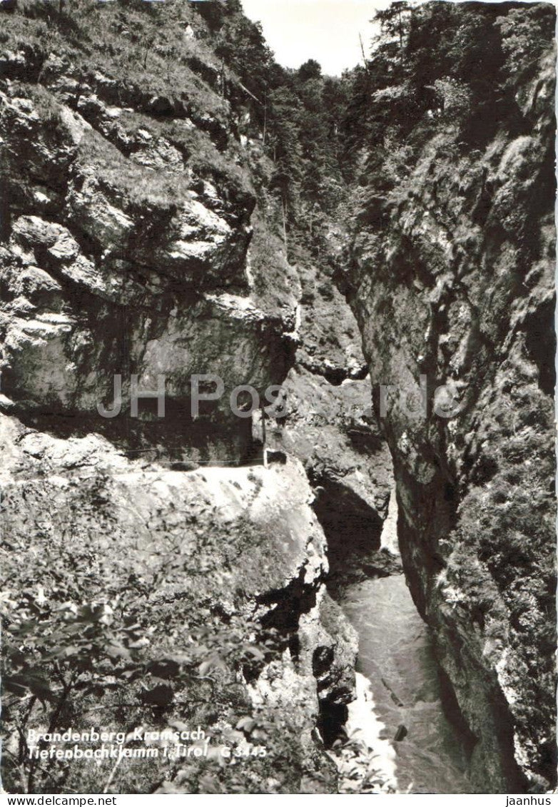 Brandenberg Kramsach - Tiefenbachklamm - Tirol - gorge rock formations - river - 3445 - old postcard - Austria - unused - JH Postcards