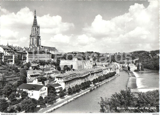 Berne - Bern - La Cathedrale et l’Aar - Cathedral - river - 7451 - 1962 - Switzerland - used - JH Postcards