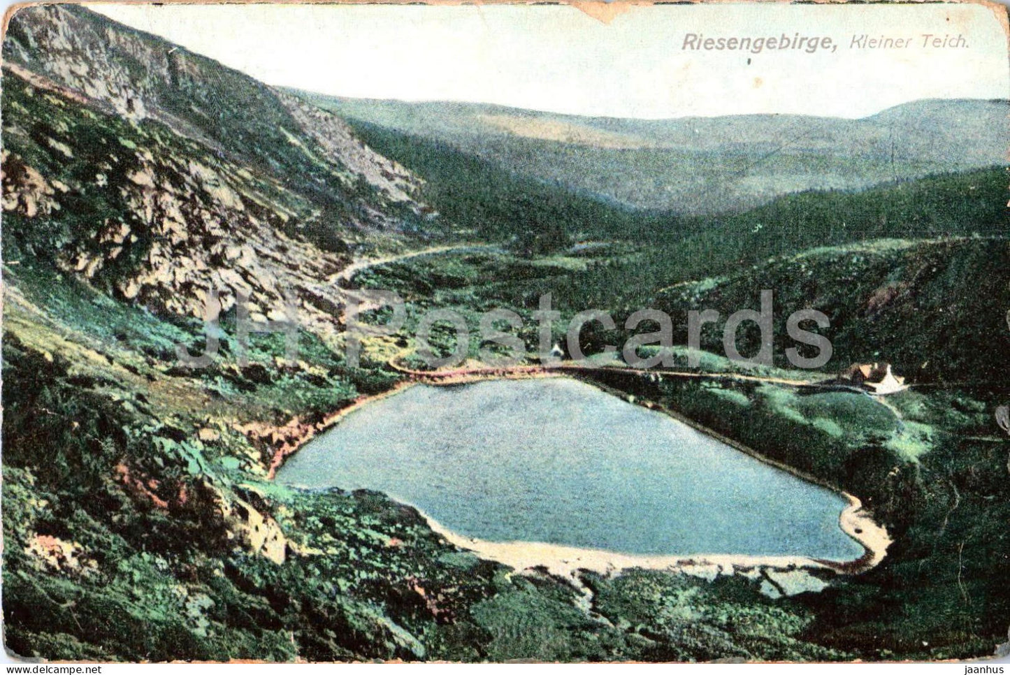 Riesengebirge - Kleiner Teich - mountain lake - nature - Silesia - old postcard - Czech Republic - unused - JH Postcards