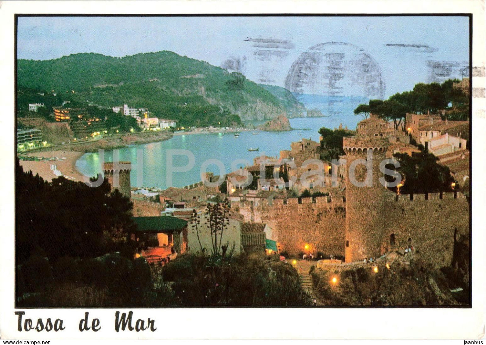 Tossa De Mar - Costa Brava - Evening view of old town and bay - 4 - 1991 - Spain - used - JH Postcards