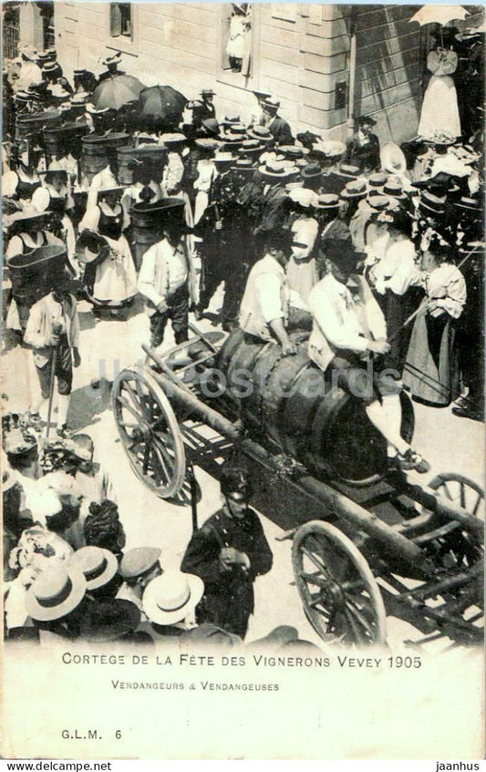 Cortege de la Fete des Vignerons Vevey 1905 - Vendangeurs & Vendangeuses - old postcard - Switzerland - unused - JH Postcards