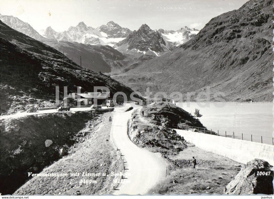 Vermuntstausee mit Litzner u. Seeborn - alpine lake - dam - mountains - old postcard - Austria - unused - JH Postcards