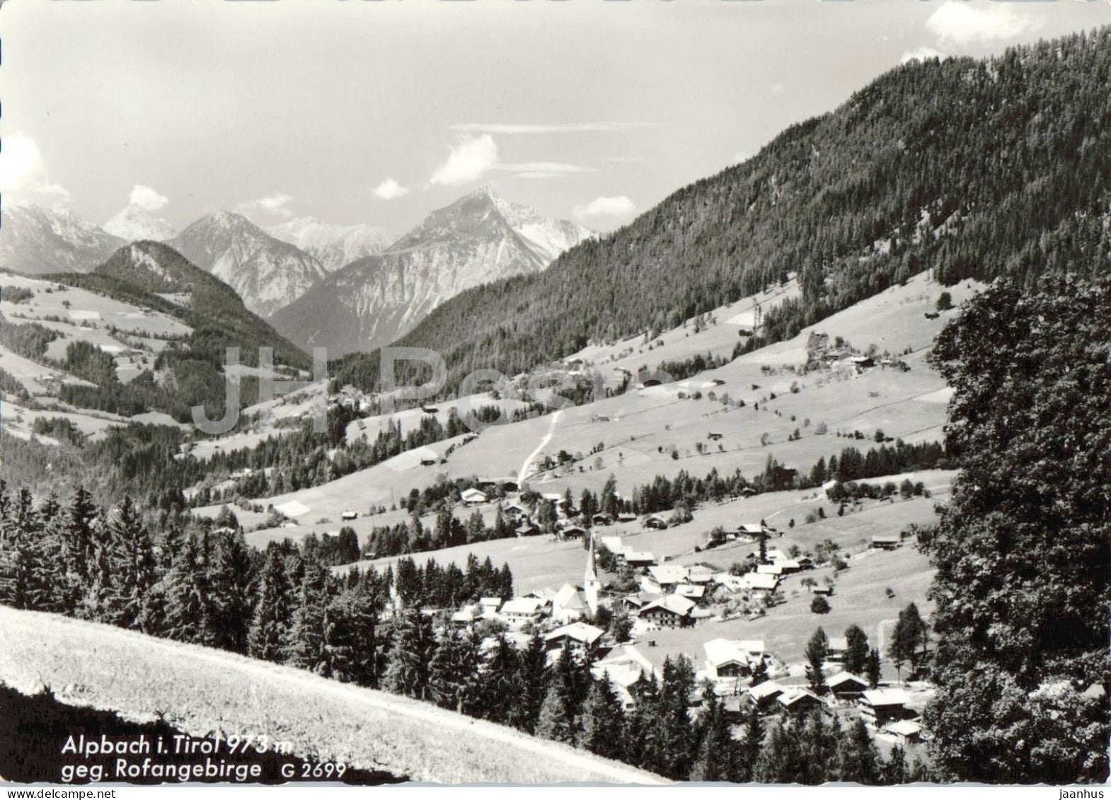 Alpbach i. Tirol 973 m - geg. Rofangebirge - village - alpine mountains - 2699 - old postcard - Austria - unused - JH Postcards