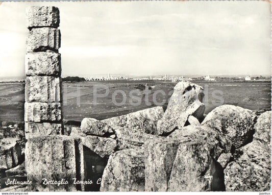 Selinunte - Dettaglio Tempio C - Temple - ruins - ancient world - old postcard - Italy - unused - JH Postcards