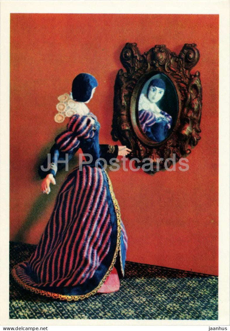 Snow White and the Seven Dwarfs - mirror - puppet - Karelian Fairy Tale by Brothers Grimm - 1972 - Russia USSR - unused - JH Postcards