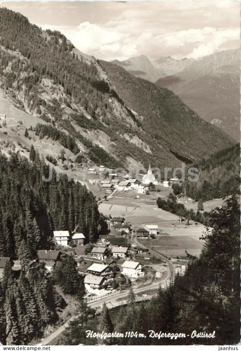 Hopfgarten 1104 m - Defereggen - Osttirol - Tirol - Alps - village view - mountains - old postcard - Austria - used - JH Postcards