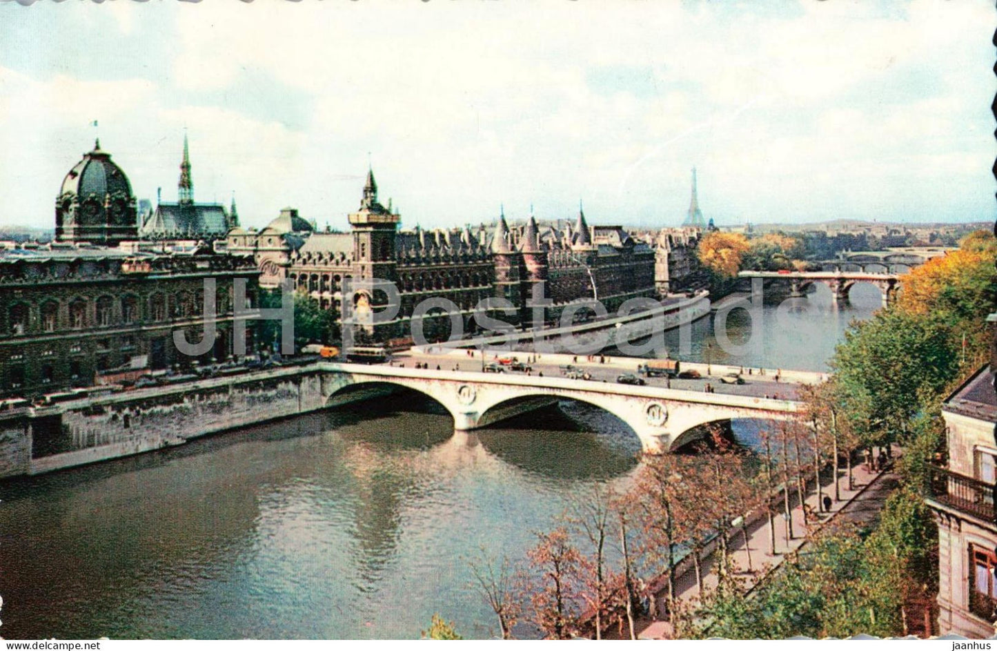 Paris - La Conciergerie - The Conciergerie - Seine river - bridge - 22 - old postcard - 1953 - France - used - JH Postcards