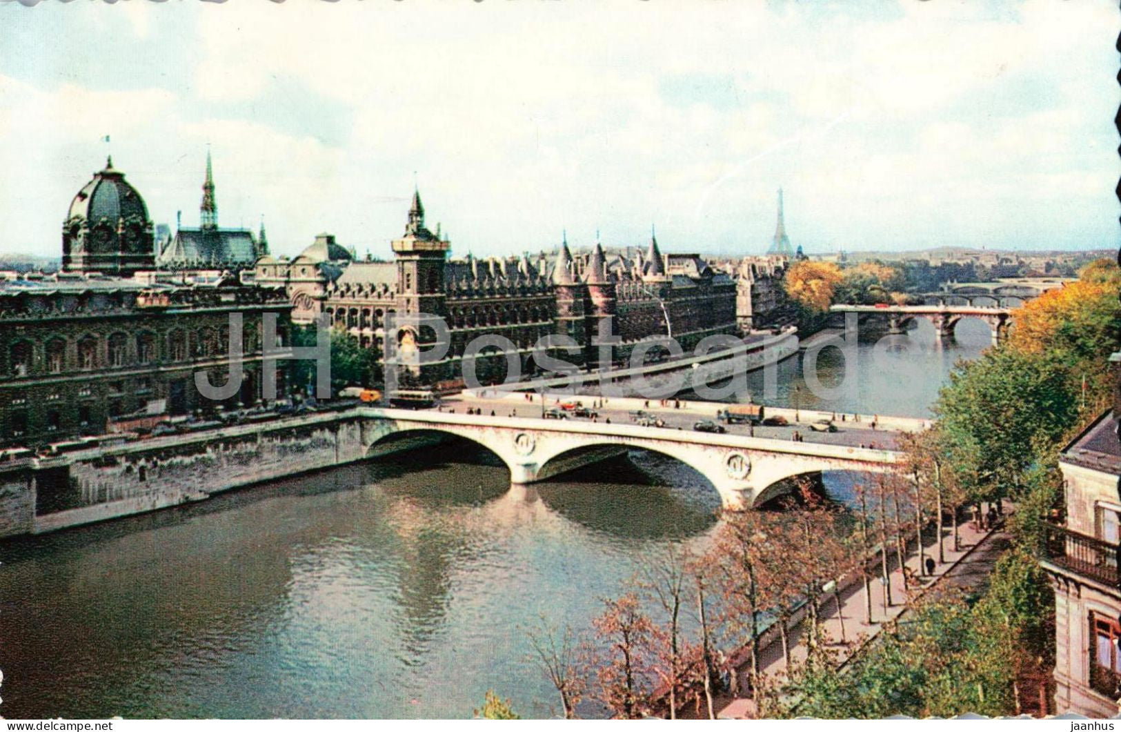 Paris - La Conciergerie - The Conciergerie - Seine river - bridge - 22 - old postcard - 1953 - France - used - JH Postcards