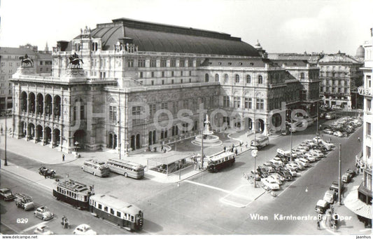 Wien - Vienna - Karntnerstrasse - Oper - tram - car - 829 - old postcard - Austria - unused - JH Postcards