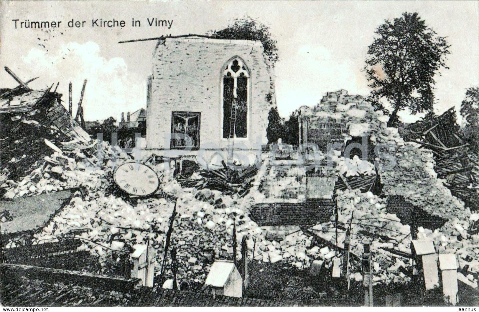 Trummer der Kirche in Vimy - Ruins of the church - WWI - Feldpost - old postcard - 1916 - France - used - JH Postcards