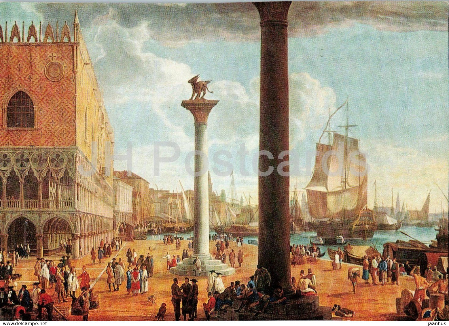 painting by Luca Carlevaris - Venice - Venedig - ship - Italian art - Nr. 1473 - 1960s - Germany - unused - JH Postcards
