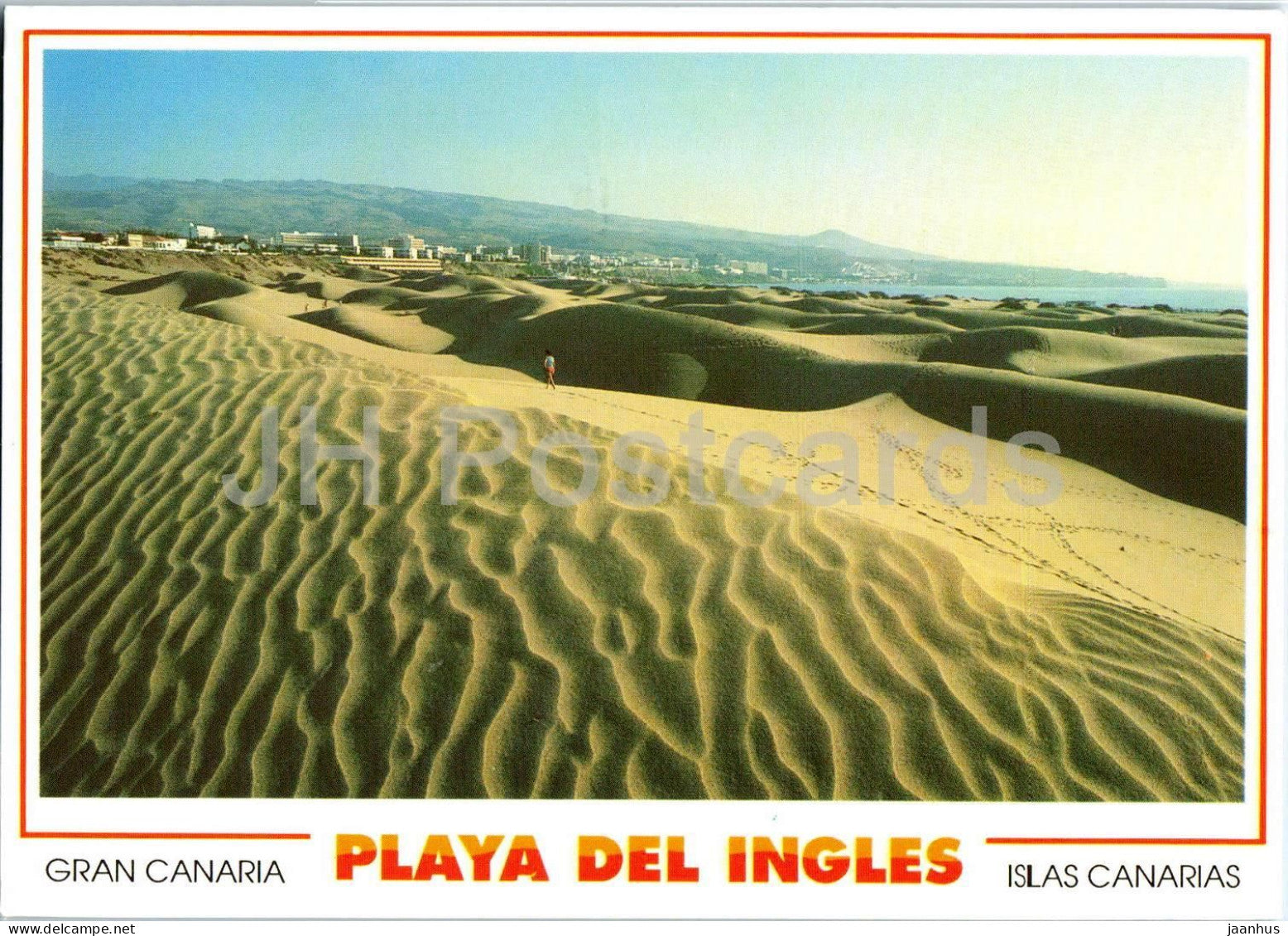 Playa del Ingles - Dunas de Maspalomas - Islas Canarias - sand dunes - seaside - PI14 - 1999 - Spain - used - JH Postcards