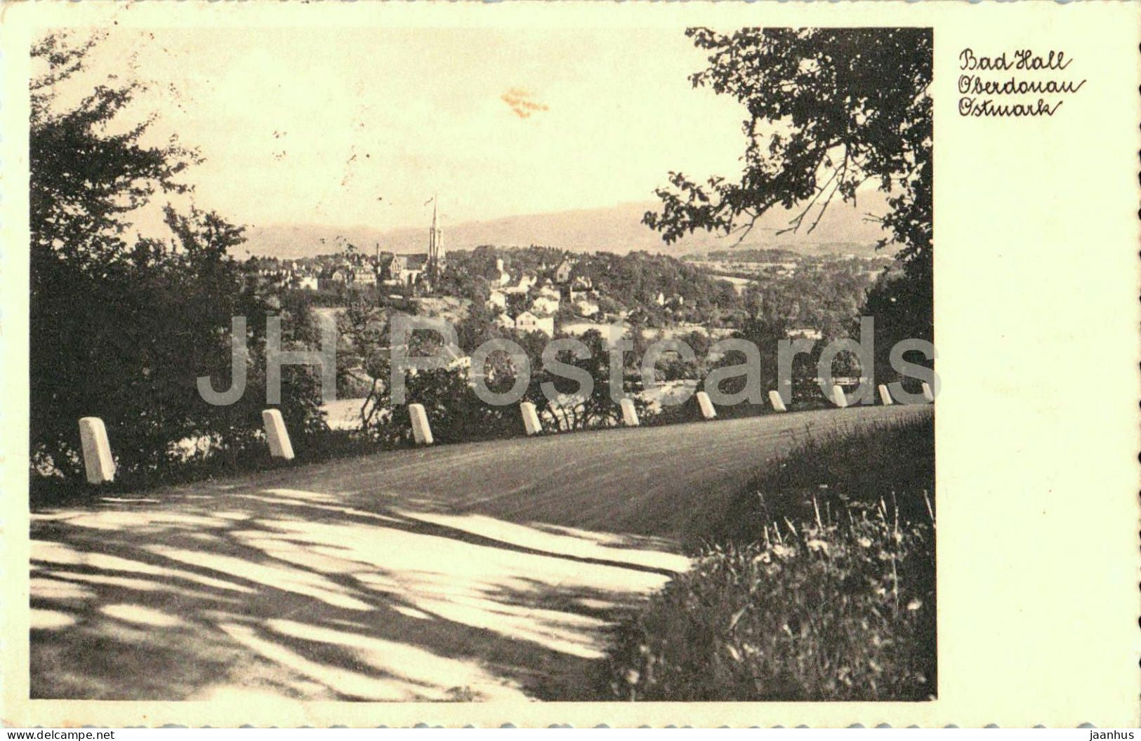 Bad Hall - Oberdonau - Ostmark - Town view from road - old postcard - 1941 - Austria - unused - JH Postcards