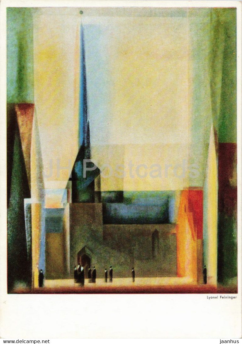 painting by Lyonel Feininger - Gelmeroda IX - church - German art - 484 - 1960s - Germany - unused - JH Postcards