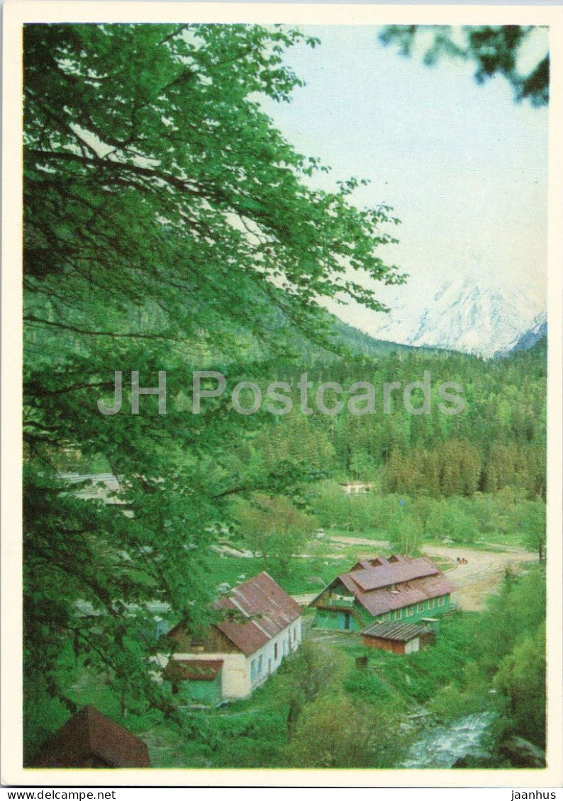 Dombai Valley - Caucasus mountains and village - 1979 - Russia USSR - unused - JH Postcards