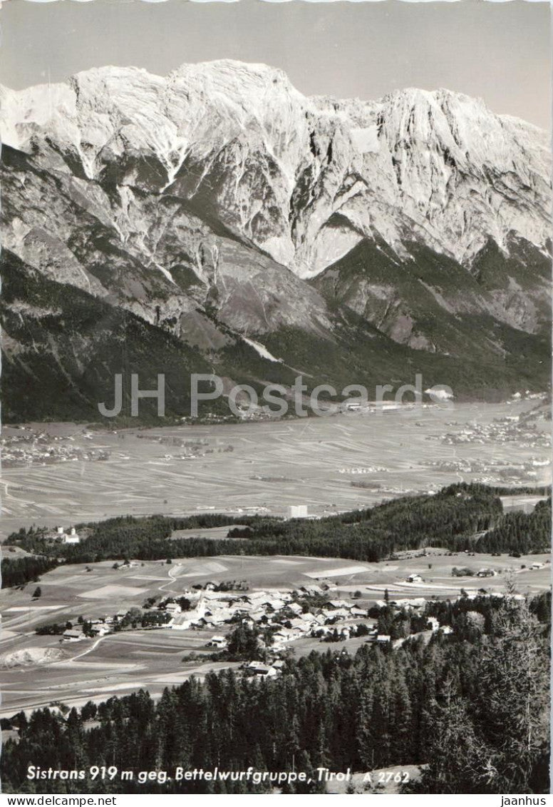 Sistrans 919 m gegen Bettelwurfgruppe - Tirol - village panorama - alpine valley 2762 - old postcard - Austria - unused - JH Postcards