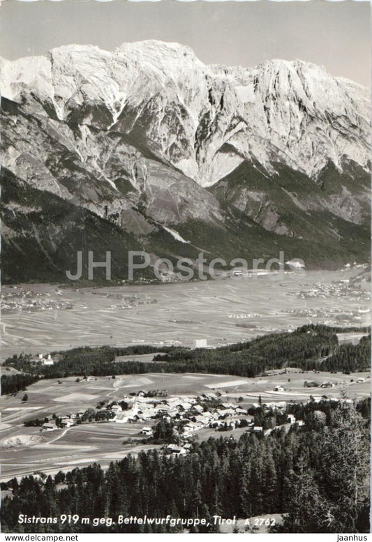 Sistrans 919 m gegen Bettelwurfgruppe - Tirol - village panorama - alpine valley 2762 - old postcard - Austria - unused - JH Postcards