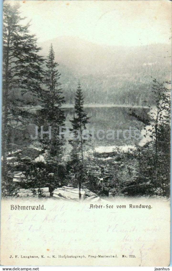 Bohmerwald - Arber-See vom Rundweg - Arbersee - lake - 223 - old postcard - 1903 - Germany - used - JH Postcards