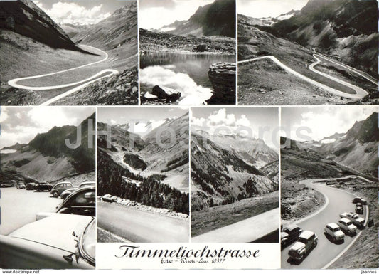 Timmelsjochstrasse - mountain road - alpine pass - car Volkswagen - panorama - 10377 - old postcard - Austria - unused - JH Postcards