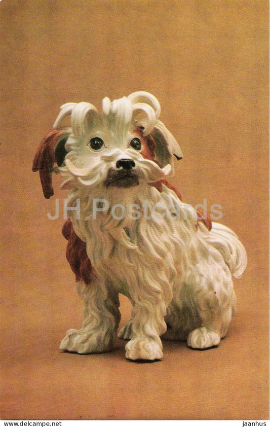 Meissen porcelain - Bolognese dog - German decorative art - Hermitage Museum Leningrad - 1975 - Russia - USSR - unused - JH Postcards