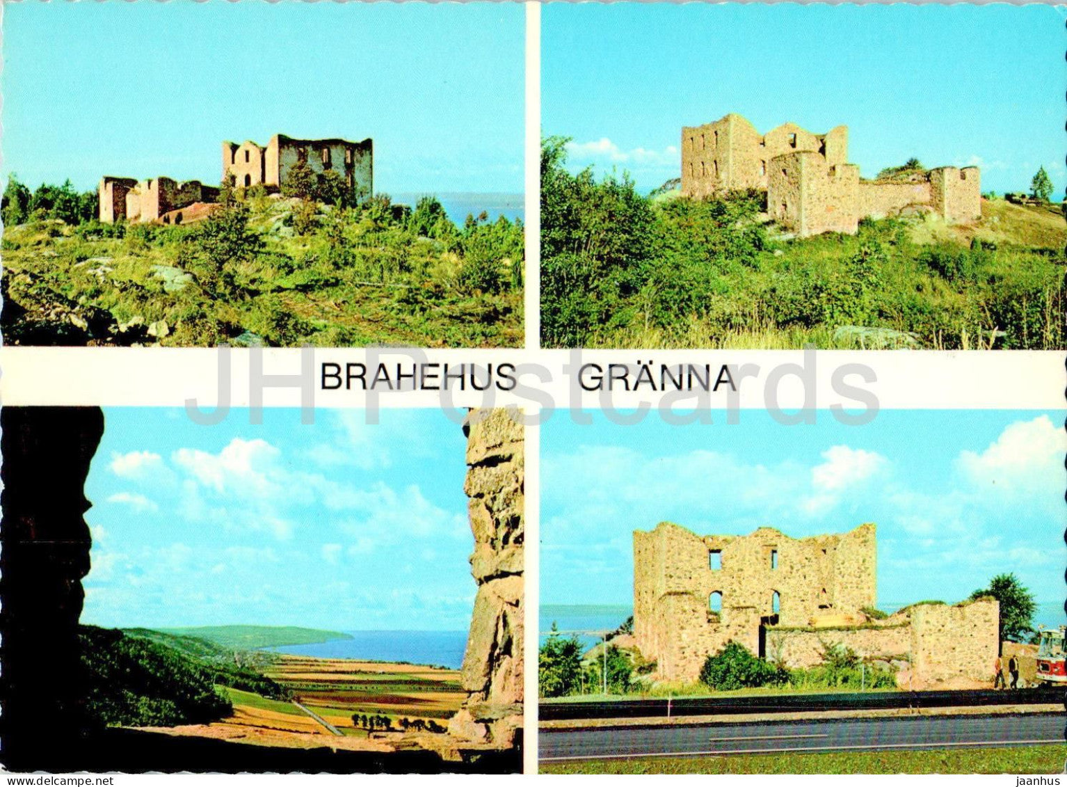 Brahehus Granna - multiview - ruins - 1853 - Sweden - unused - JH Postcards