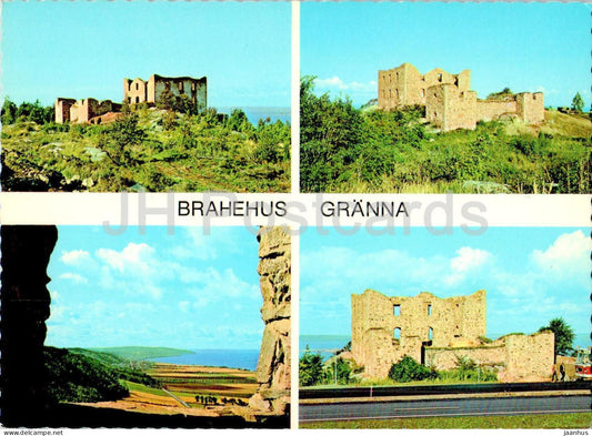 Brahehus Granna - multiview - ruins - 1853 - Sweden - unused - JH Postcards