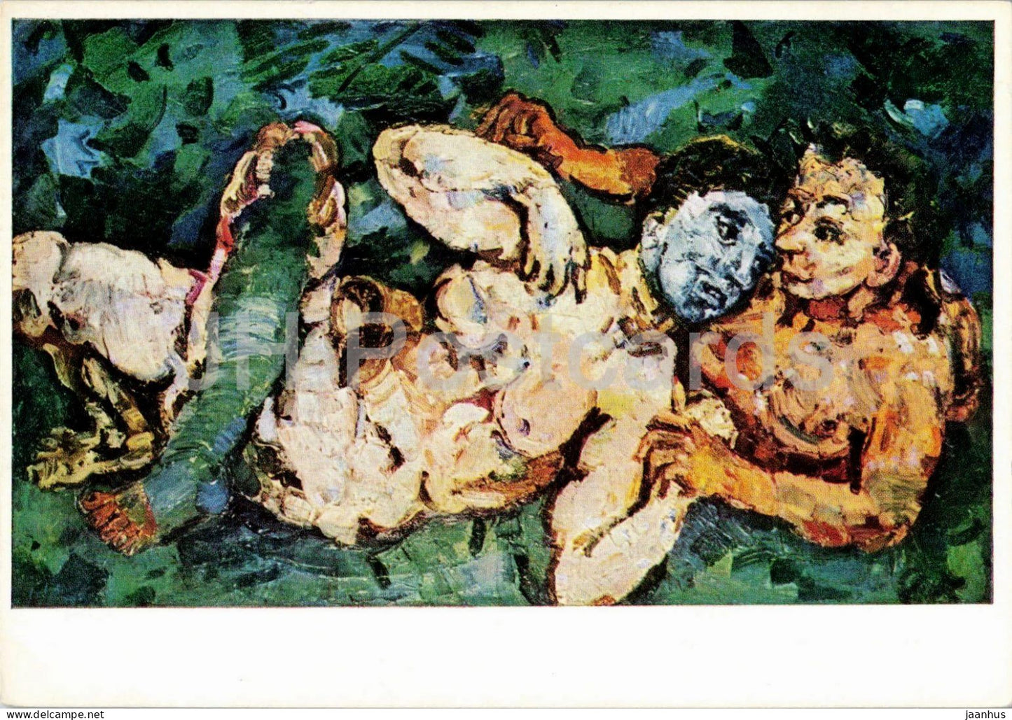 painting by Oskar Kokoschka - Heathens - Die Heiden - Austrian art - 1960s - Germany - unused - JH Postcards