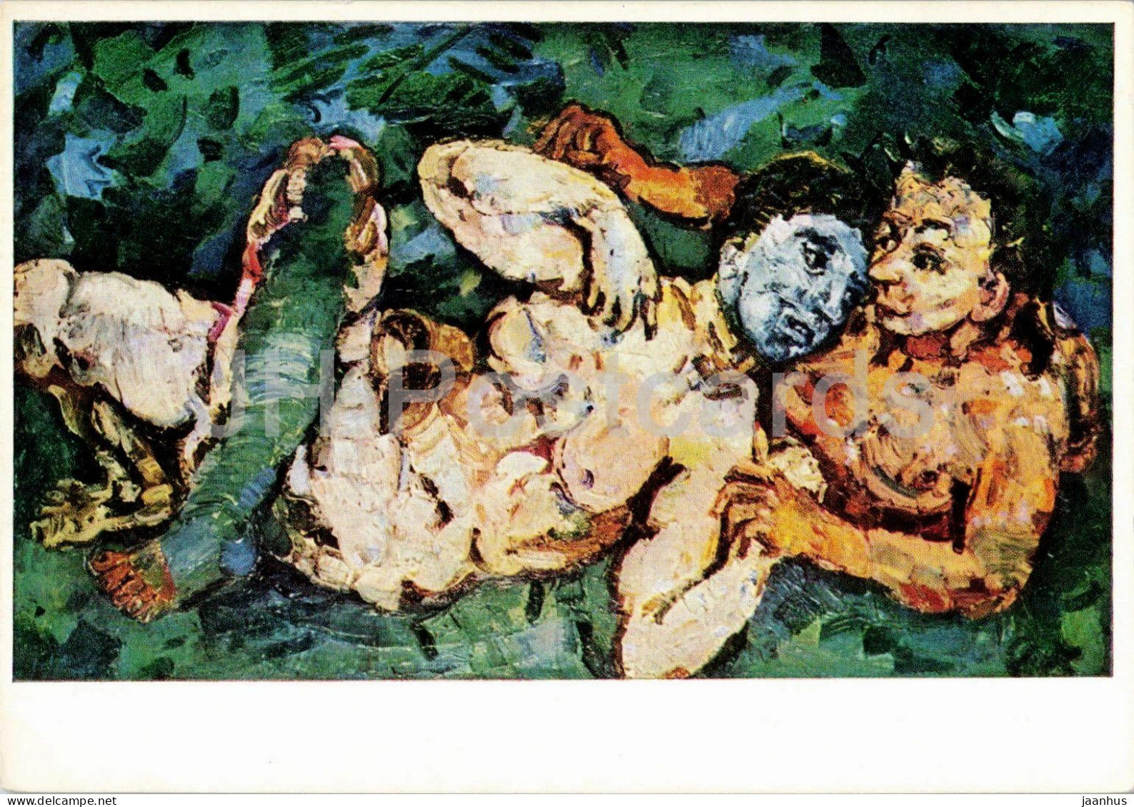 painting by Oskar Kokoschka - Heathens - Die Heiden - Austrian art - 1960s - Germany - unused - JH Postcards