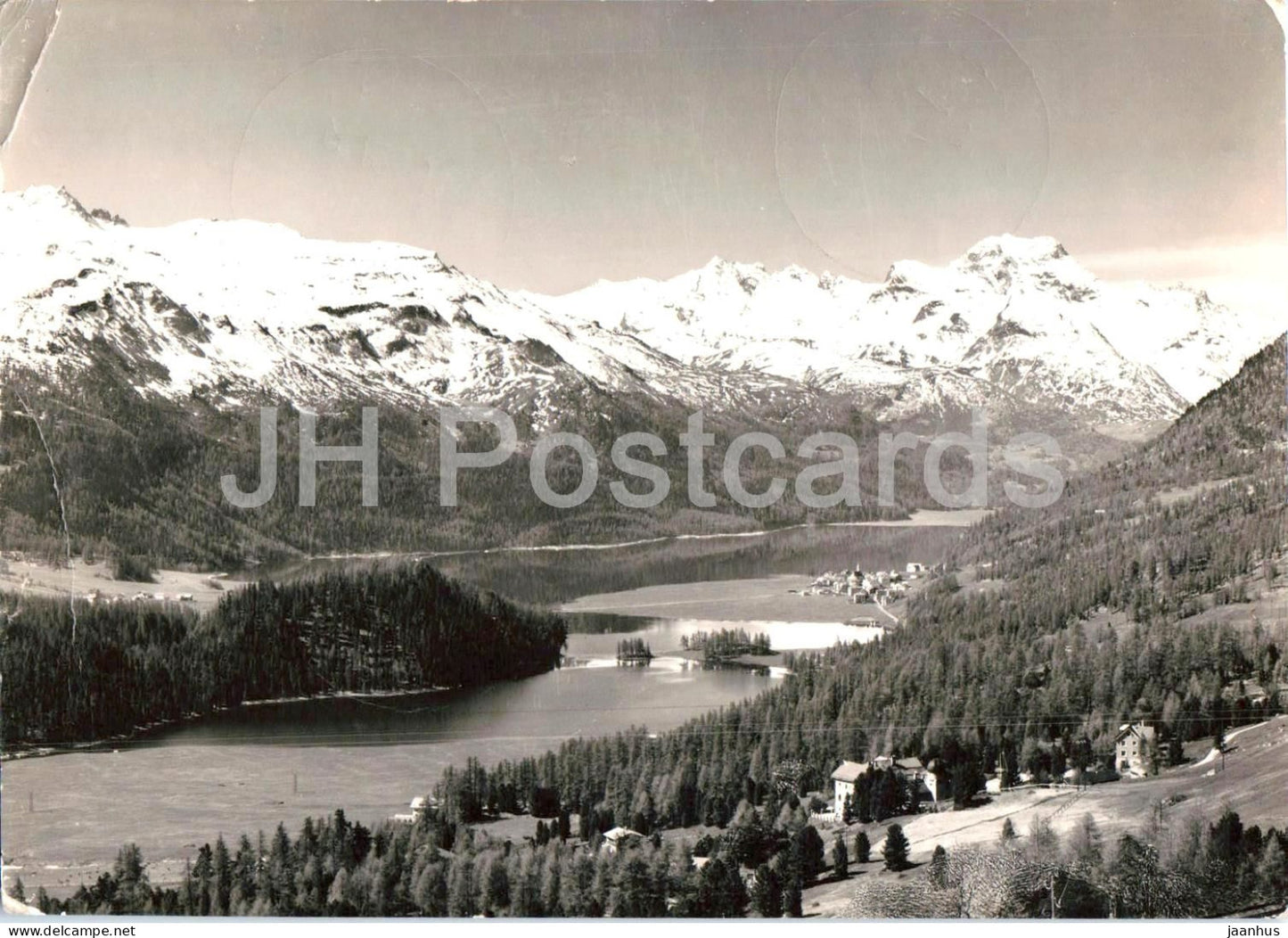 Evangelische Heimstatte Randolins - St. Moritz - mountains - Alps - old postcard - 6455 - 1957 - Switzerland - used - JH Postcards