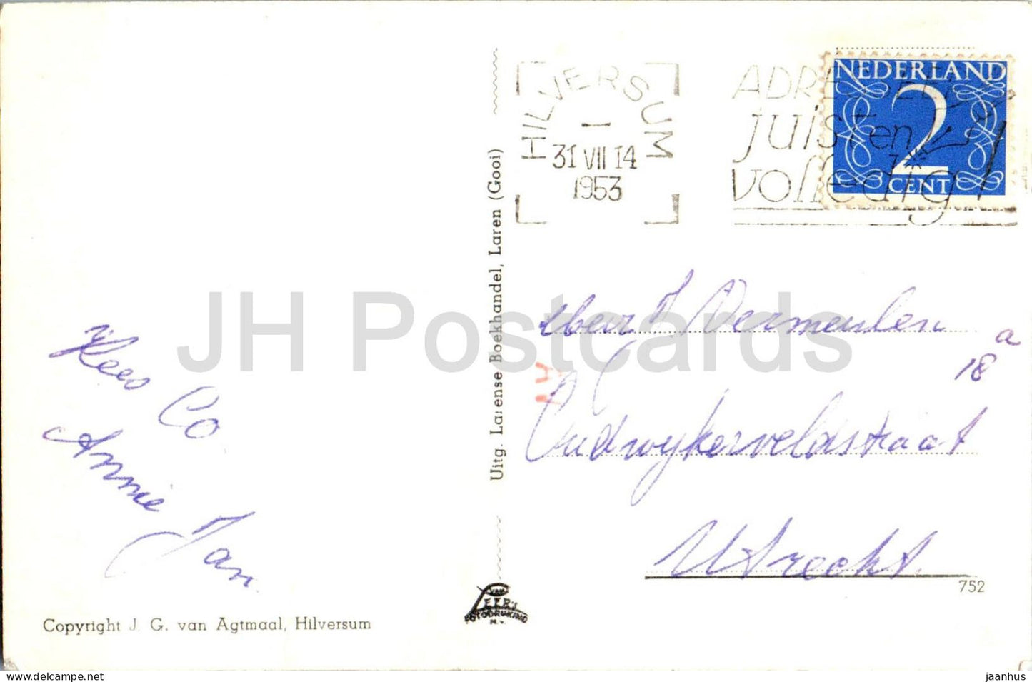 Laren t Gooi - vieille ferme - femme - scène rurale - 1953 - Pays-Bas - utilisé