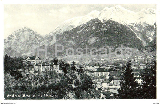 Innsbruck - Berg Isel mit Nordkette - panoramic mountain city view - No. 1329 - old postcard - Austria - unused - JH Postcards