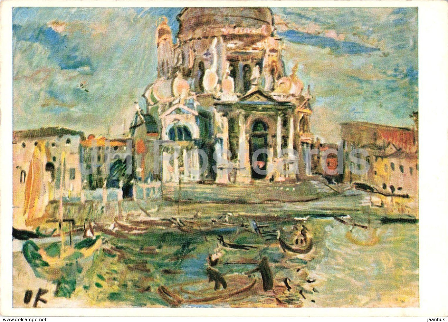 painting by Oskar Kokoschka - Santa Maria della Salute Venice - Venedig - Austrian art - Germany - unused - JH Postcards