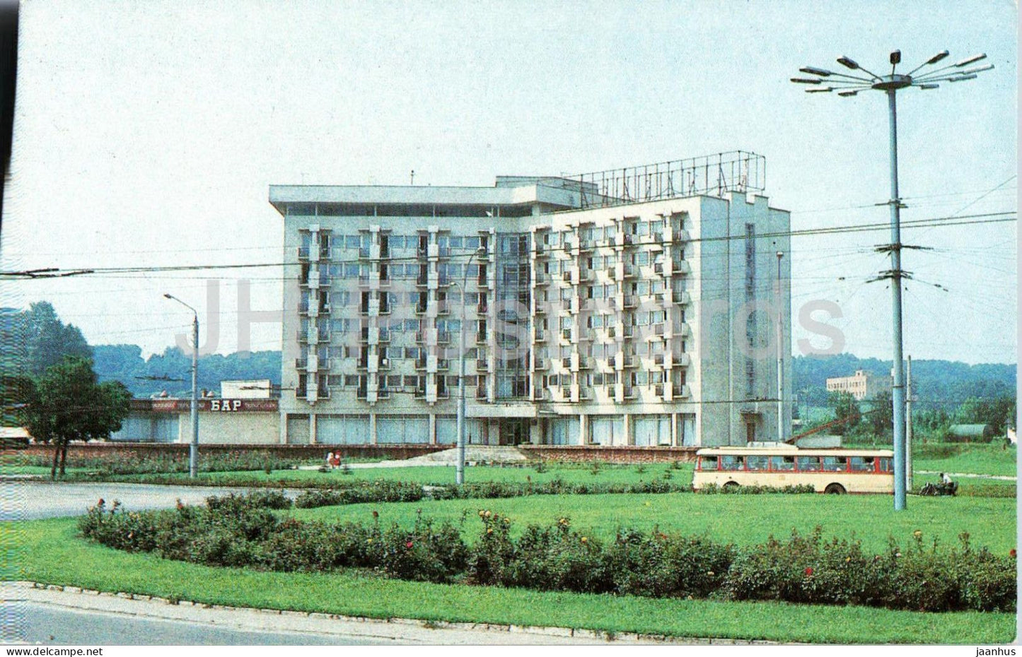 Chernivtsi - hotel Turist (Tourist) - bus - trolleybus - 1985 - Ukraine USSR - unused - JH Postcards