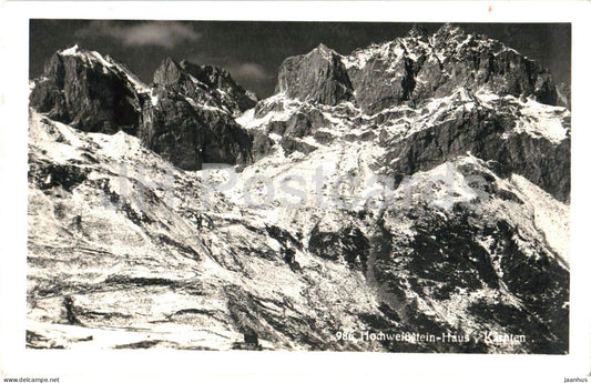 Hochweissstein Haus Karnten - Mountains - Alps - 986 - old postcard - 1920s - Austria - used - JH Postcards