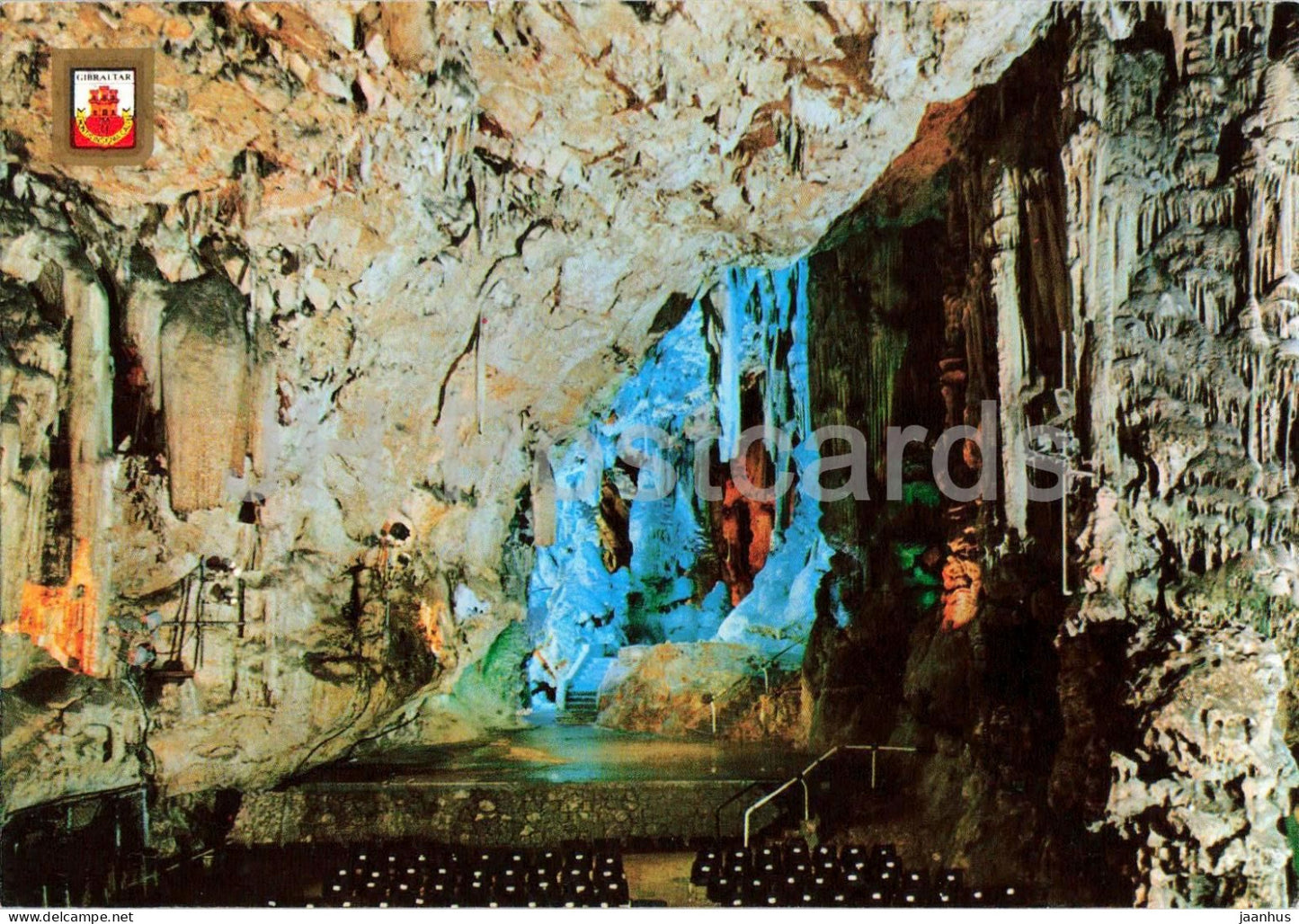 Gibraltar - St. Michel’s Cave - stalactites - underground hall - 67 - Gibraltar - unused - JH Postcards
