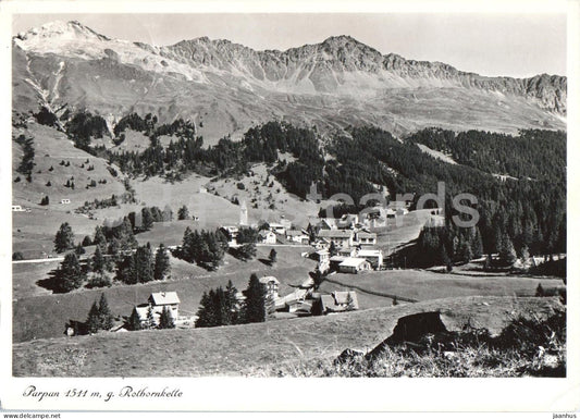 Parpan 1511 m Rothornkette - alpine village - church - mountains - Alps - 1973 - Switzerland - used - JH Postcards