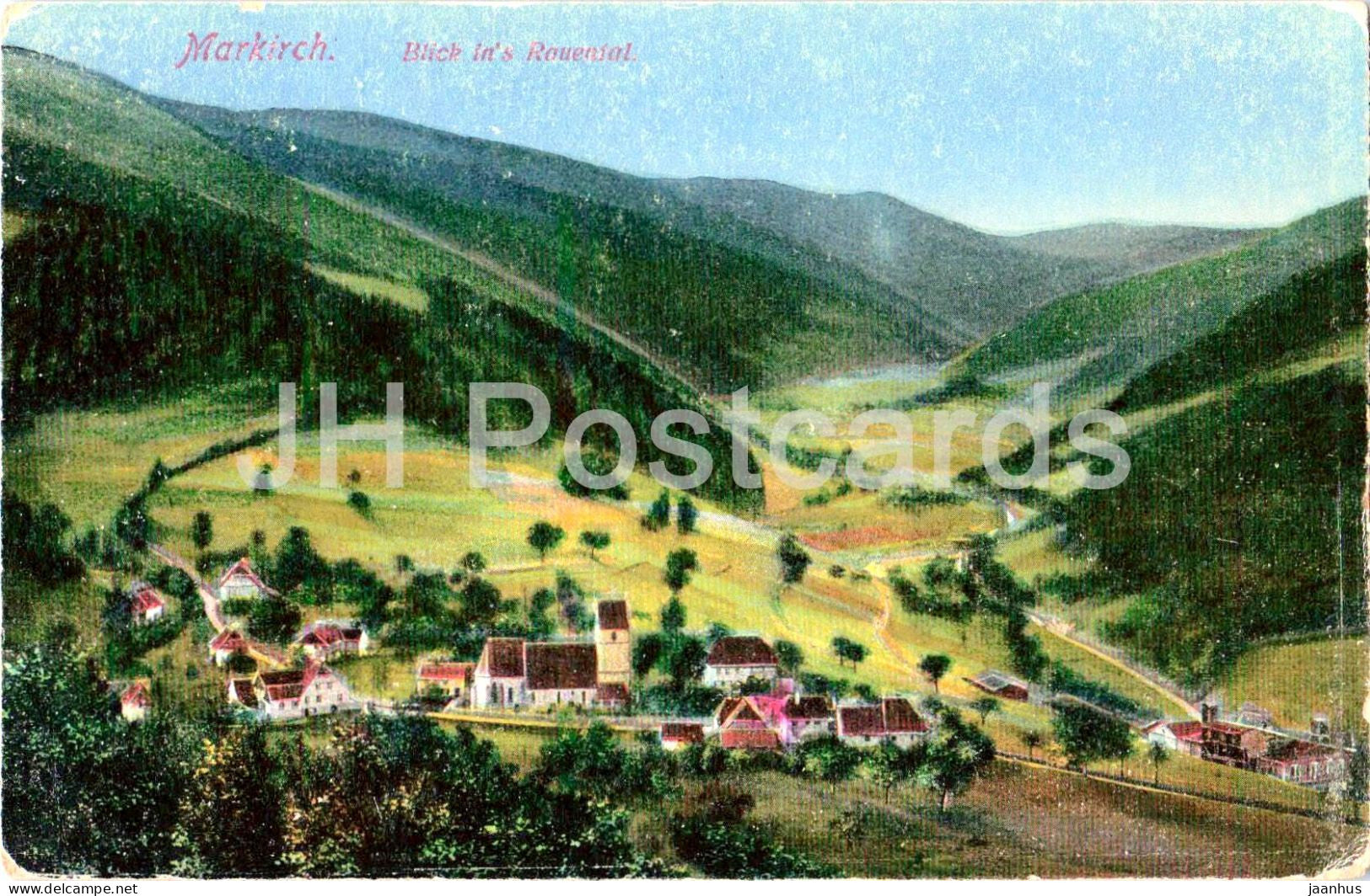Markirch - Blick ins Rauental - village view - 29982 - old postcard - France - used - JH Postcards