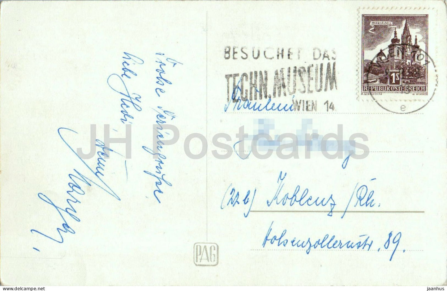 Wien - Vienna - Universitat - University - tram - monument - 28953 - old postcard - Austria - used