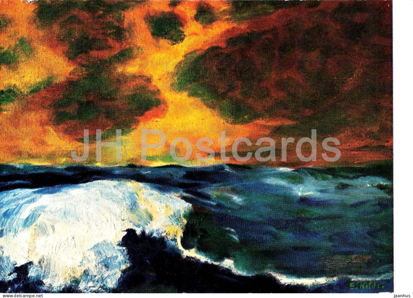 painting by Emil Nolde - Ocean III - Meer III - 1 - German art - 005 - Germany - unused - JH Postcards